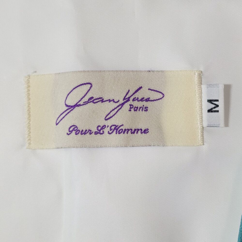 Jean Yves Paris Formal Dress Vest White Aqua Green Striped Made USA Men's M - Picture 6 of 8